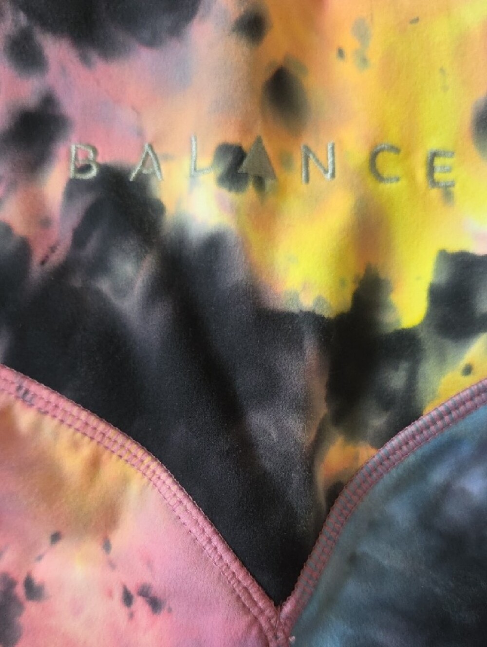 Balance Athletica Tie-Dye Pink Purple Yellow Athletic Shorts - Picture 3 of 11